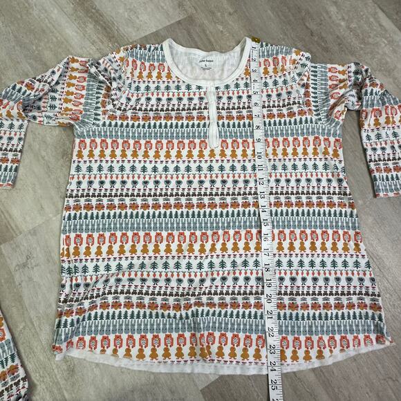 Roller Rabbit Bands Weave Pajama PJ Set in Woodland Animals Size Large - Picture 7 of 14